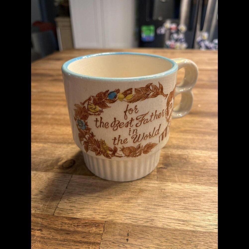 Worlds Best Father Mug Coffee Large Japan Mustache Handle Florida